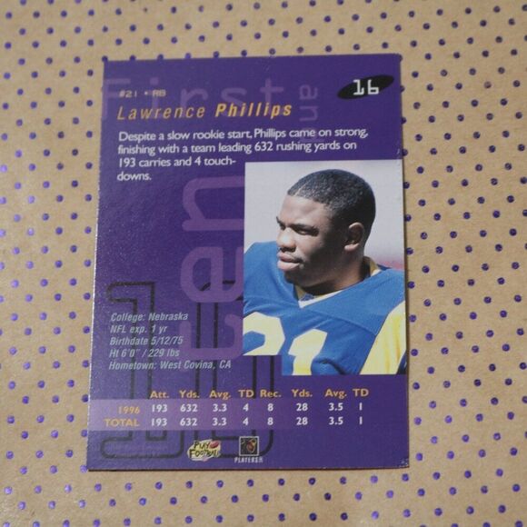 Lawrence Phillips #16 Football Card - Picture 2 of 2